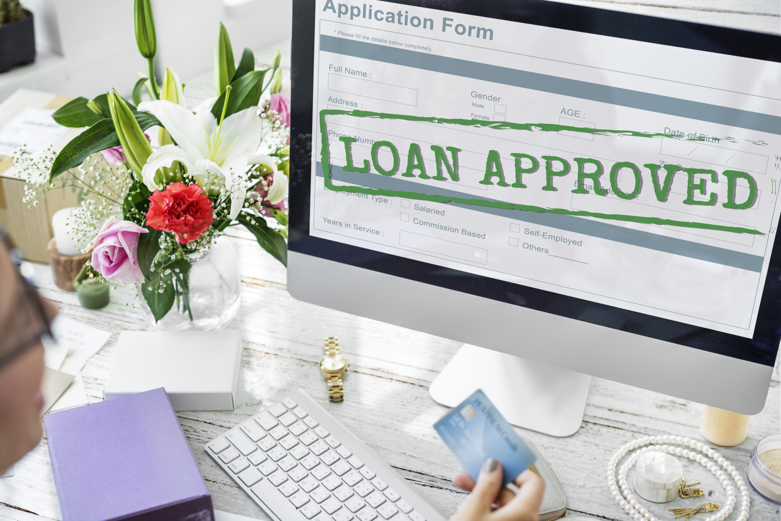 loan approved application form concept